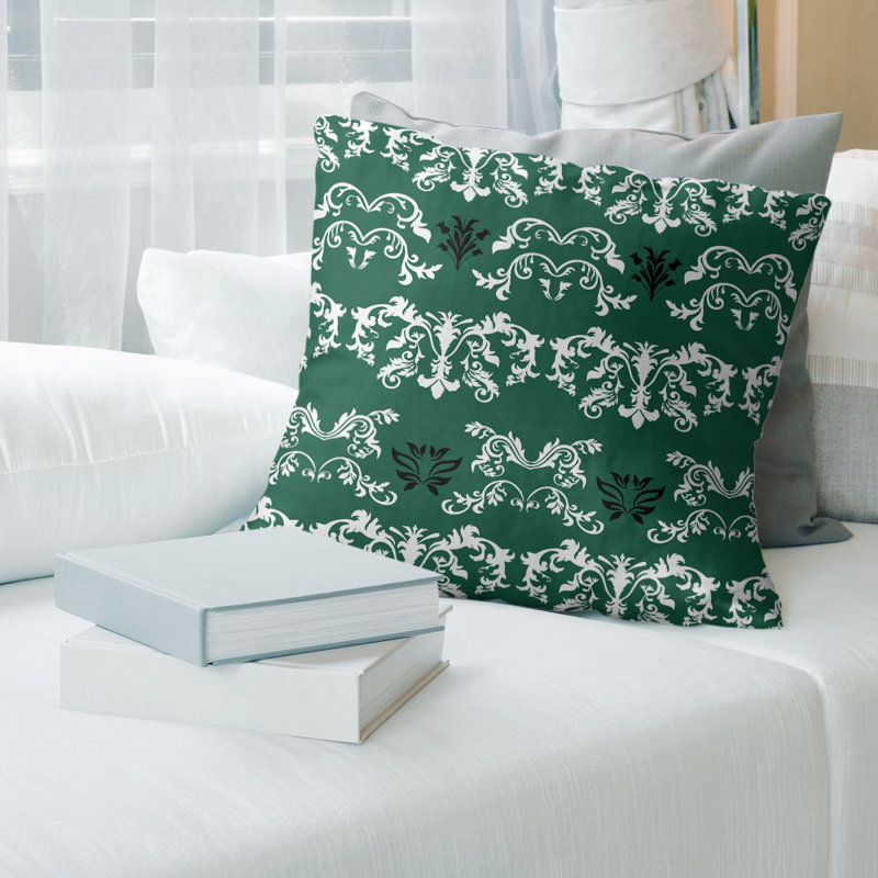 Housse de coussin New York Fly Football Baroque, 20 po X 20 po, Simili daim, Pin / blanc / noir