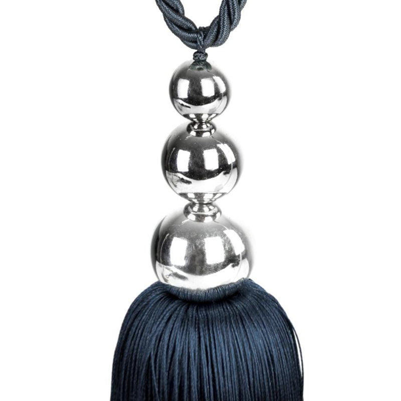 Luanna Fabric 26cm Curtain Tieback, Dark Blue
