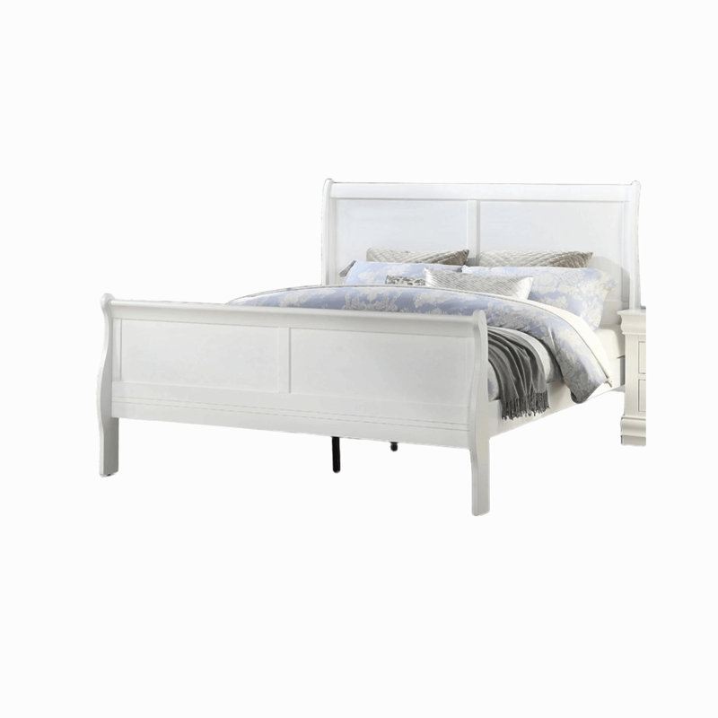 Pieds de lit pour lit de style traîneau Louis Phillipe, Lit simple, Blanc
