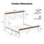 Base de lit grand format Farmhouse avec tête de lit géométrique de 51,2 po de hauteur, lit plateforme moderne avec rangement sous le lit, système de support entièrement en métal, aucun sommier requis, assemblage facile, blanc antique-237700762-237700756