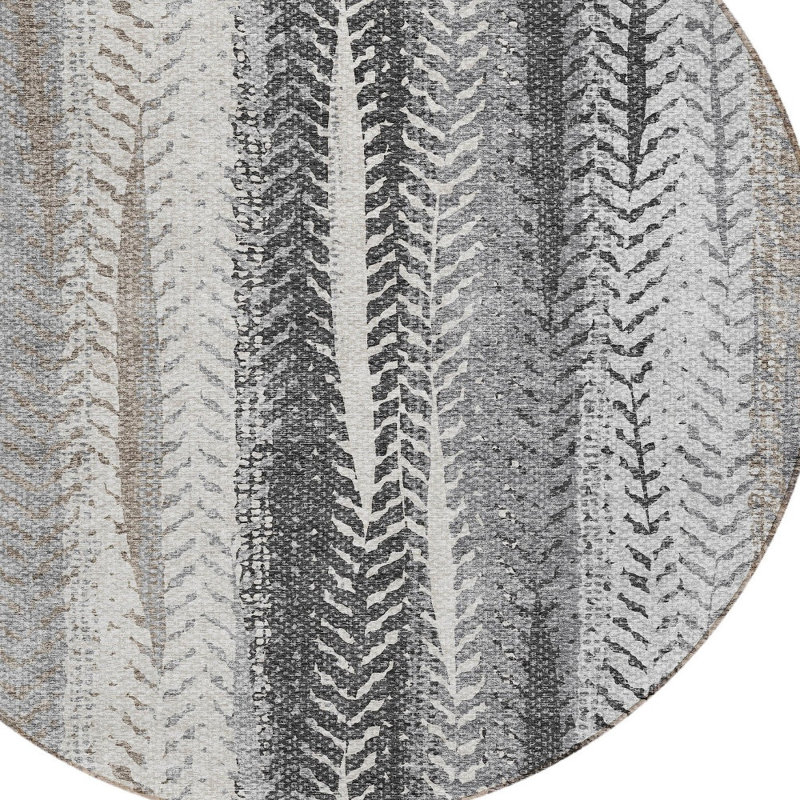 Tapis d'intérieur rond lavable ivoire 8 pi
