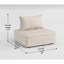 Chaise de salon moderne 1pc avec tissu bouclé beige et fabrication en bois massif
