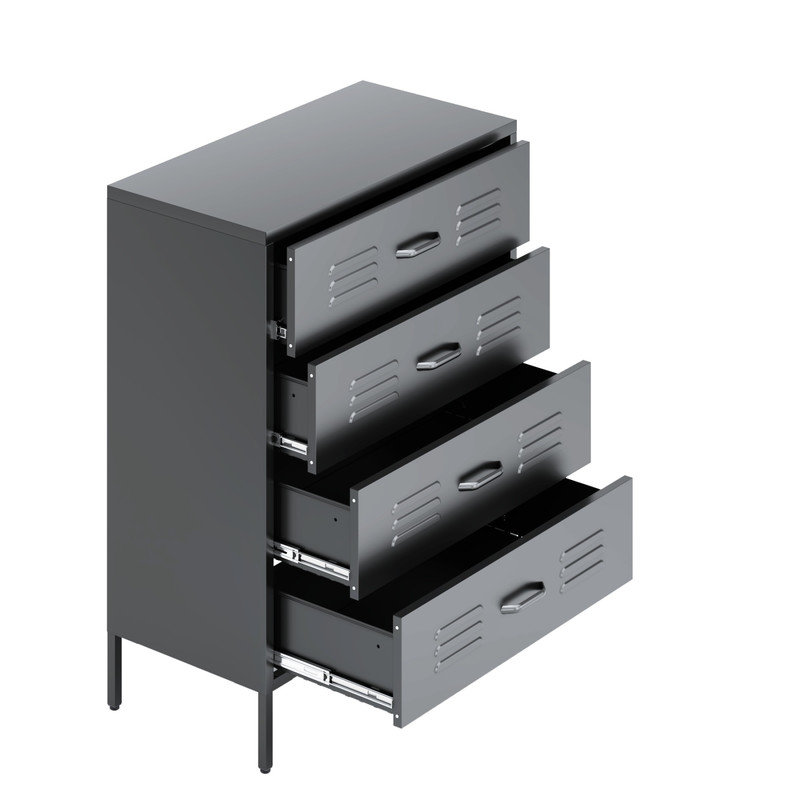 Armoire de rangement en métal avec 4 tiroirs pour le bureau, la maison, le garage