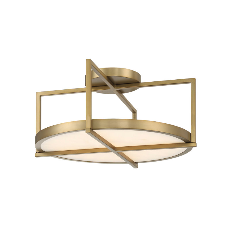 LED Semi Flush Mount, 8" H x 18" W x 18" D