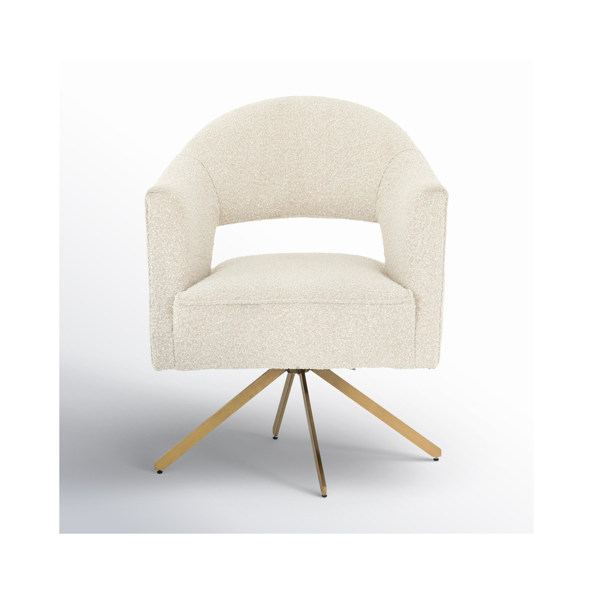 Glasgow Swivel Office Chair, Gold, Cream Polyester Blend