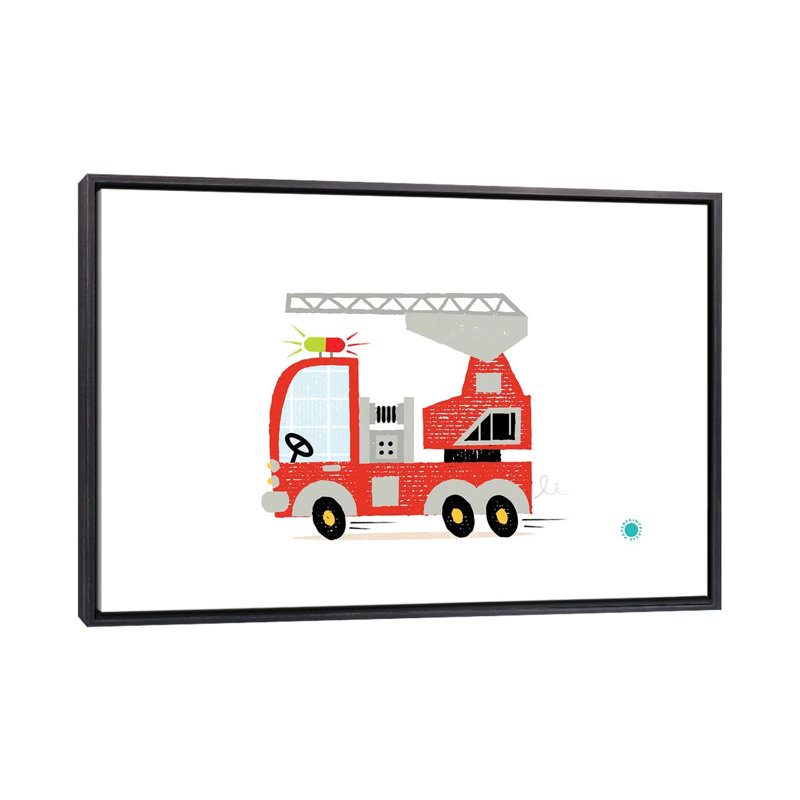 Fire Fire - impression d'art graphique, Pas de tapis, H 18 po x l 26 po x P 1,5 po, Toile avec cadre noir patiné