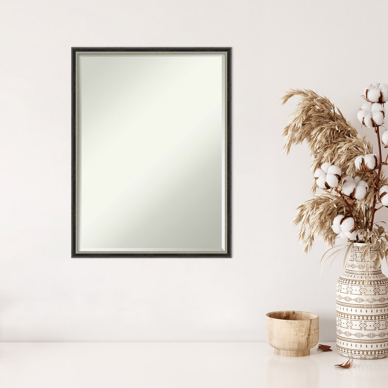 Miroir mural Wisley, 25,25 po x 19,25 po, Noir argenté