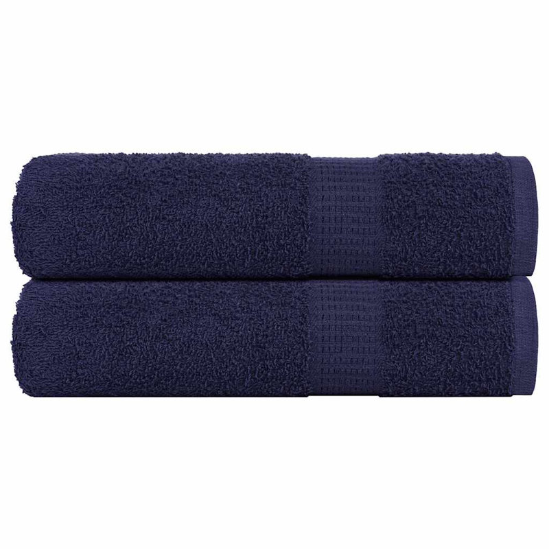 Atenea 100% Cotton Bath Towels, Navy Blue, Set of 2
