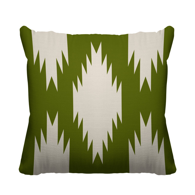 Coussin intérieur / extérieur Yuma Southwestern, L 17 po x H 17 po, Chartreuse