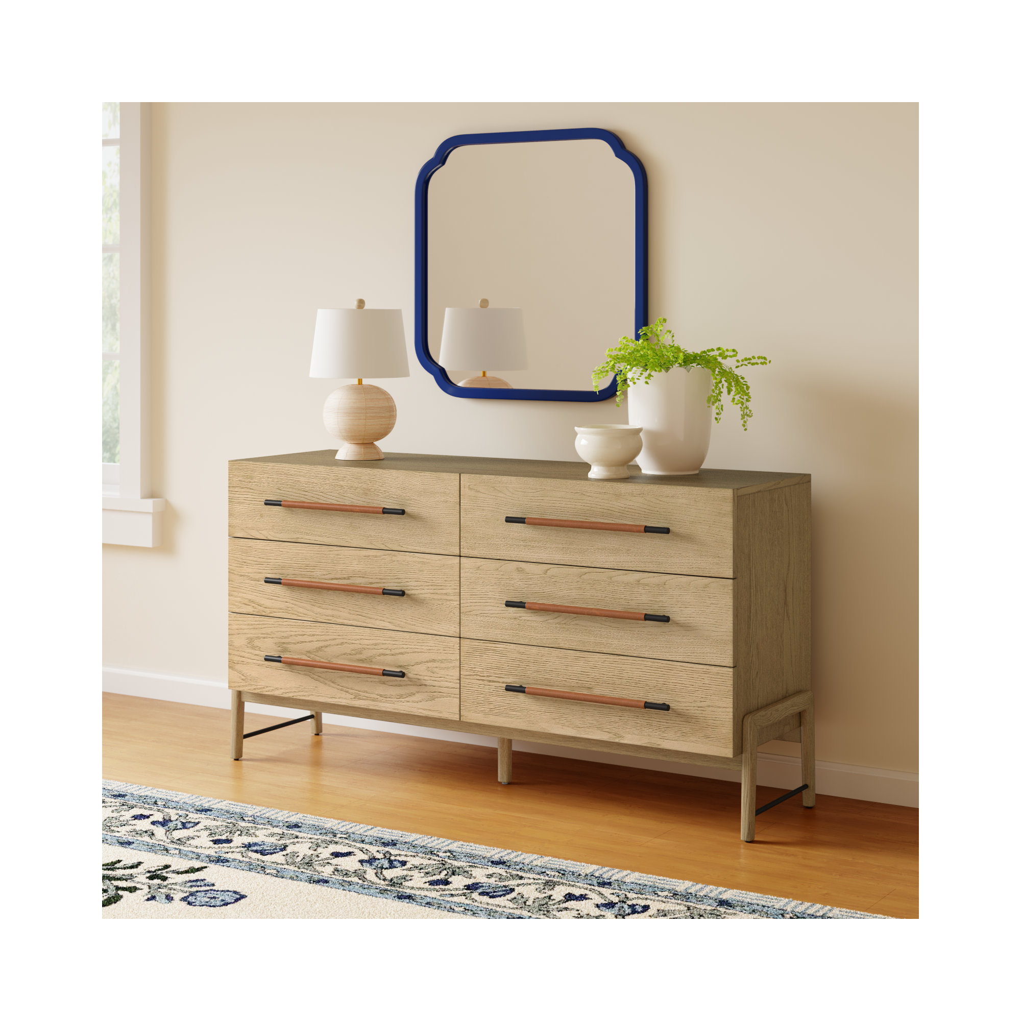Karsten 6 - Drawer Double Dresser, Yucca Oak