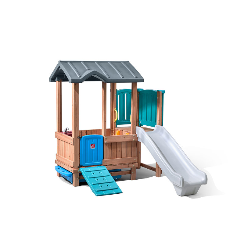 Woodland Adventure Playhouse with Slide and Climbing Ramp