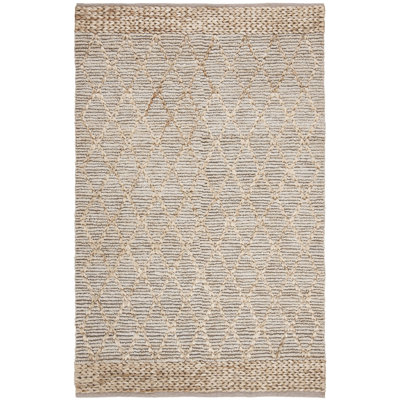 Tapis géométrique en jute / coton tissé à la main Alderman