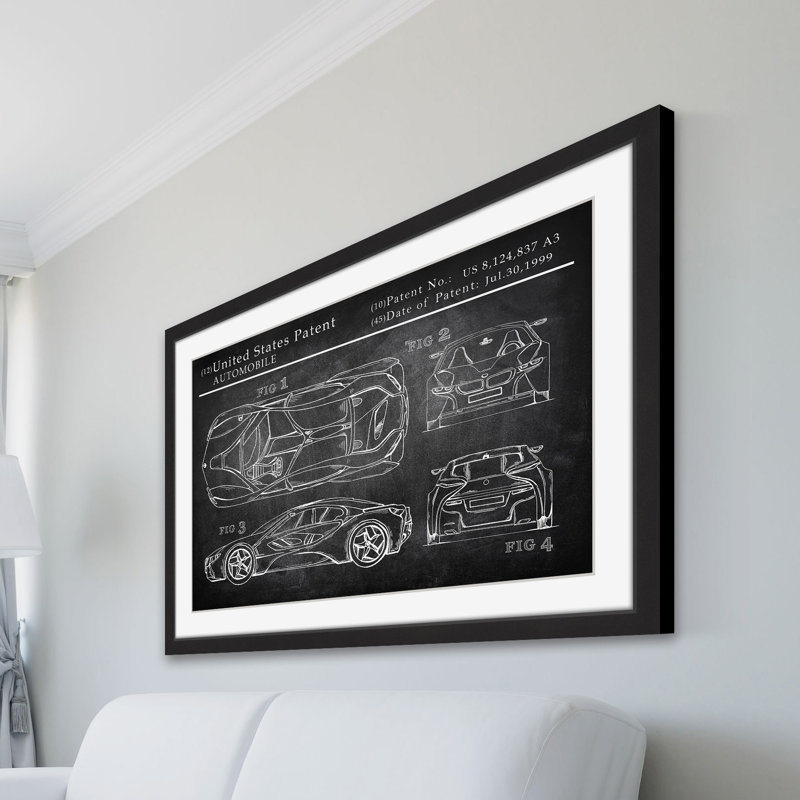 « bmw sports car », reproduction d’art encadrée, H 30 po x l 45 po x P 1,5 po