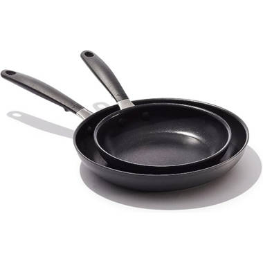 OXO Good Grips Non-Stick Pro Dishwasher safe 12 Open Frypan & Non-Stick  Pro Dishwasher safe 8 Open Frypan,Gray,8-Inch