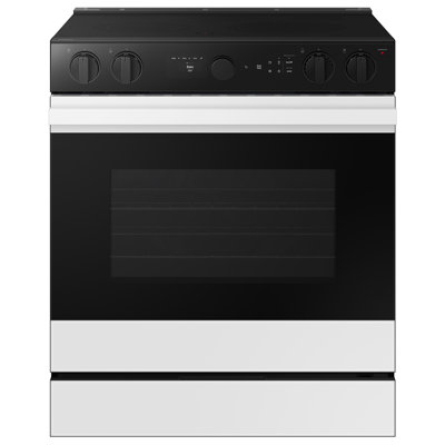 Samsung Bespoke Smart Slide-In ENERGY STAR Certified Electric Range 6.3 cu. ft. in White Glass with Air Fry