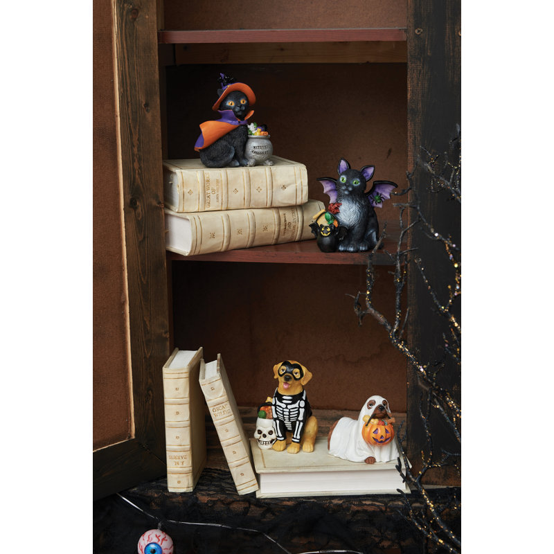 Figurines d'Halloween en résine pour chat, ensemble de 2