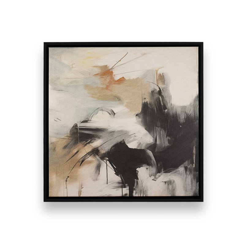 Impression sur toile Chaotic Crescendo IV, H 12,75 po x l 12,75 po x P 1,75 po, Cadre flottant noir satiné, 1