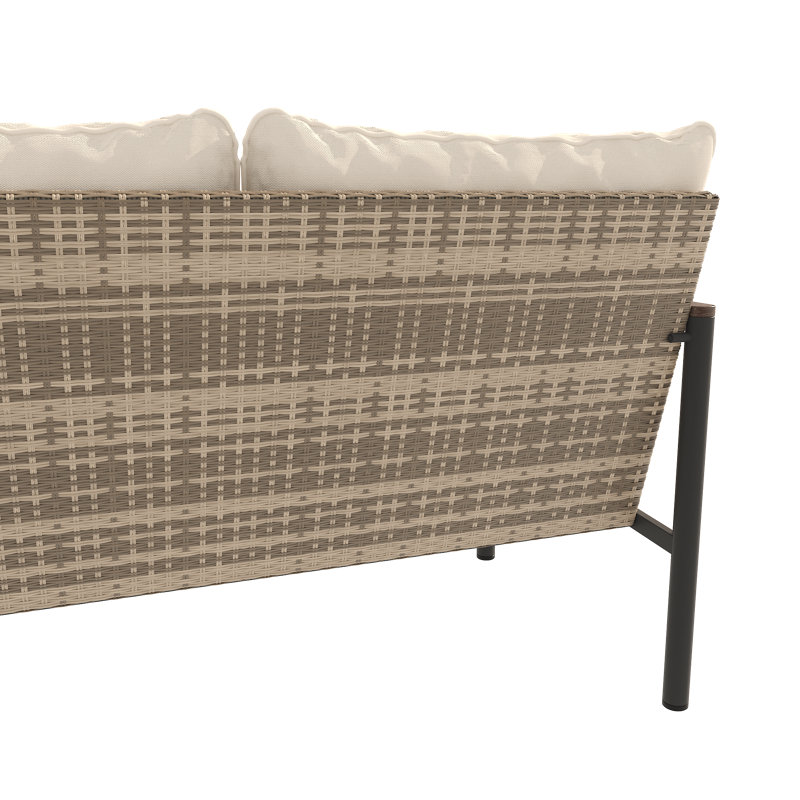 Causeuse en osier avec coussin Outdoo, Beige