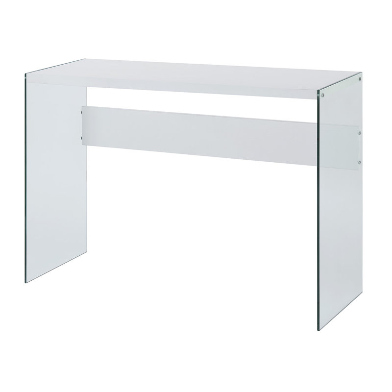 Allegonda 44'' Console Table with Glass Frame, White