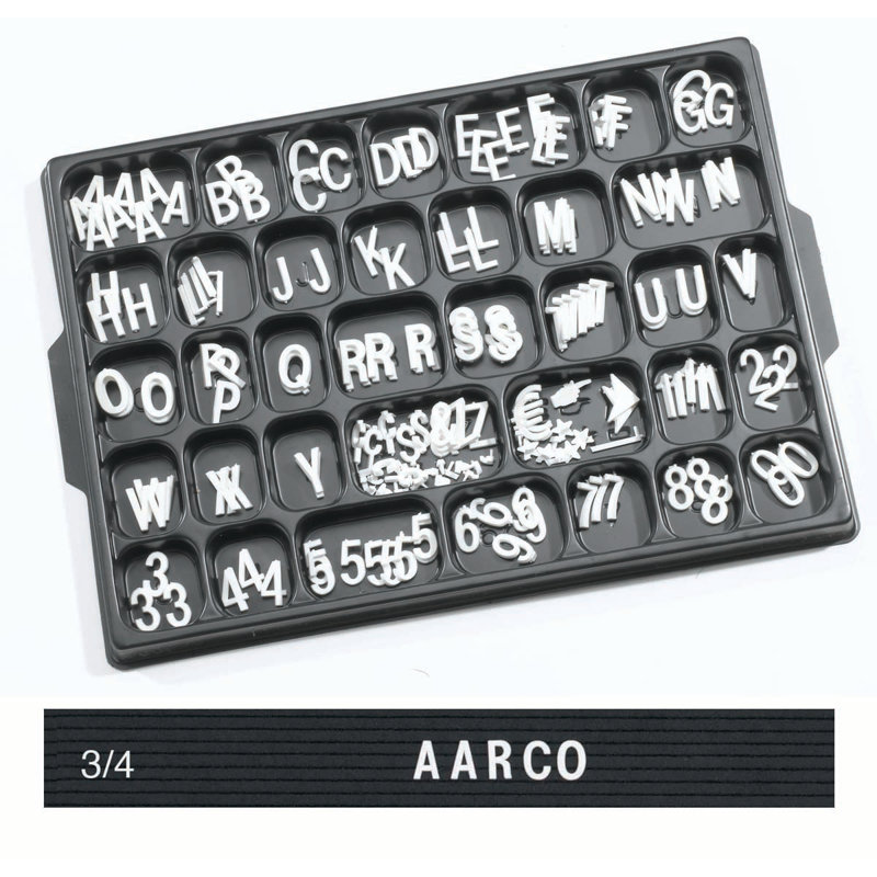Universal Single Tab Helvetica Typeface Changeable Letter, 0.75" H x 9" W x 10" D