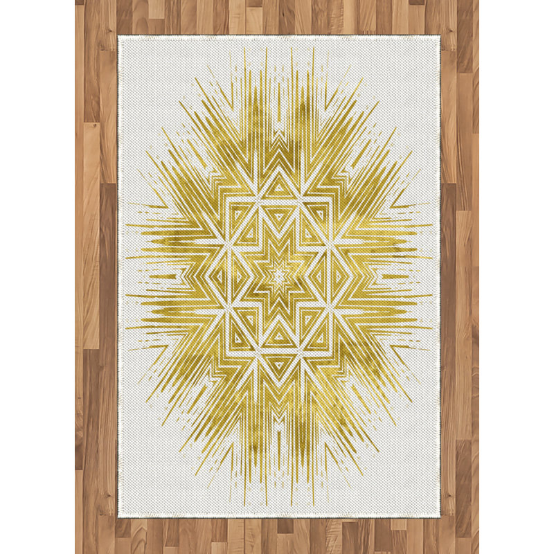 Tapis décoratif en fibres à haute densité Mandala, Rectangle— 4 pi x 5 pi 8 po