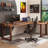 Nut-brown L-Shaped Solid Wood writing desk-118354602-118354603-118354607