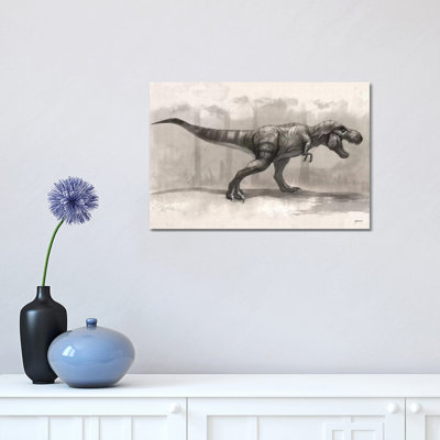 " T-Rex Drawing " by Steve Goad Painting Print