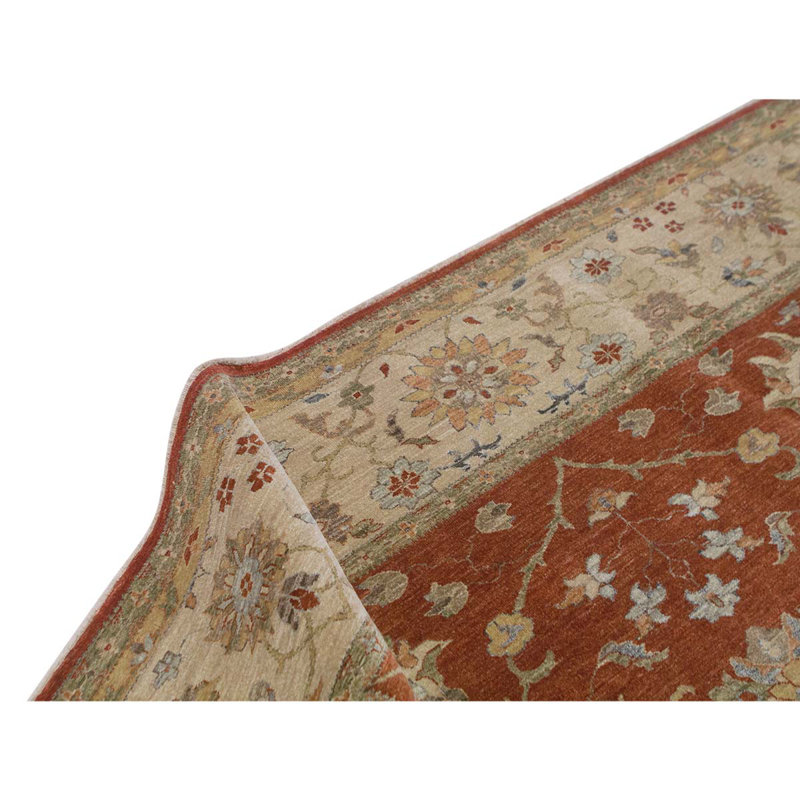 Wool Oriental Area Rug in Red