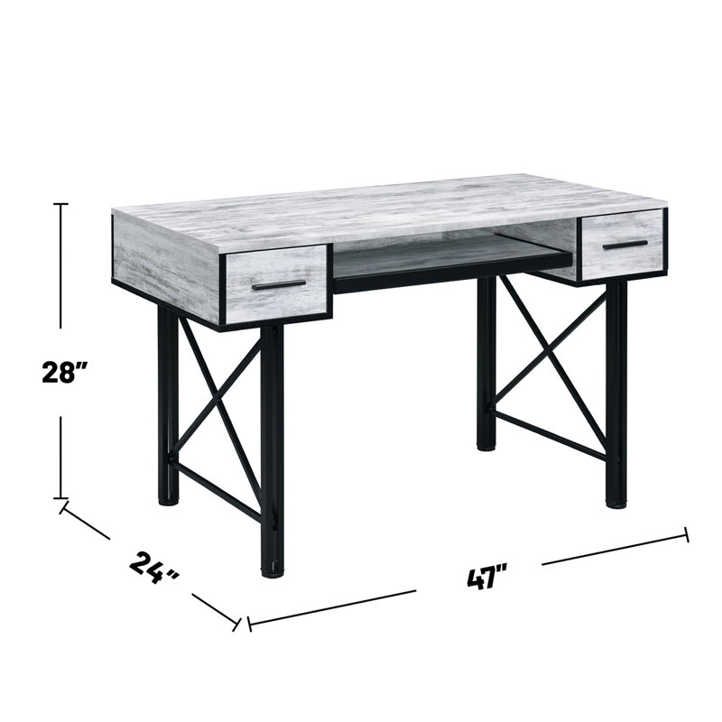 Rectangular Computer Desk With 2 Drawers