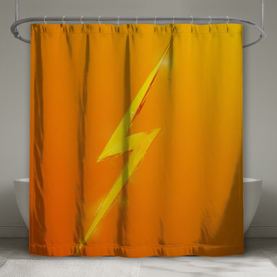 Rideaux de douche jaunes éclair très longs