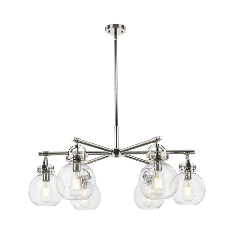 Grimsby - Lustre suspendu 6 lumières, Nickel poli