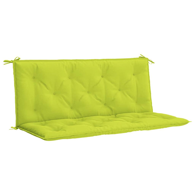 Garden Bench Cushion Set of 2 Bright Green Outdoor Patio Bench Pads, Fabric - Bright Green, 19.7" H x 47.2" W x 1.1" D