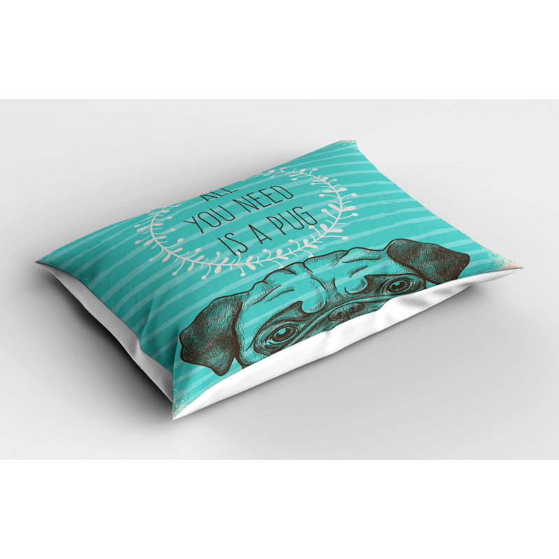 Black/Green Polyester Microfiber Piece Sham, Twin