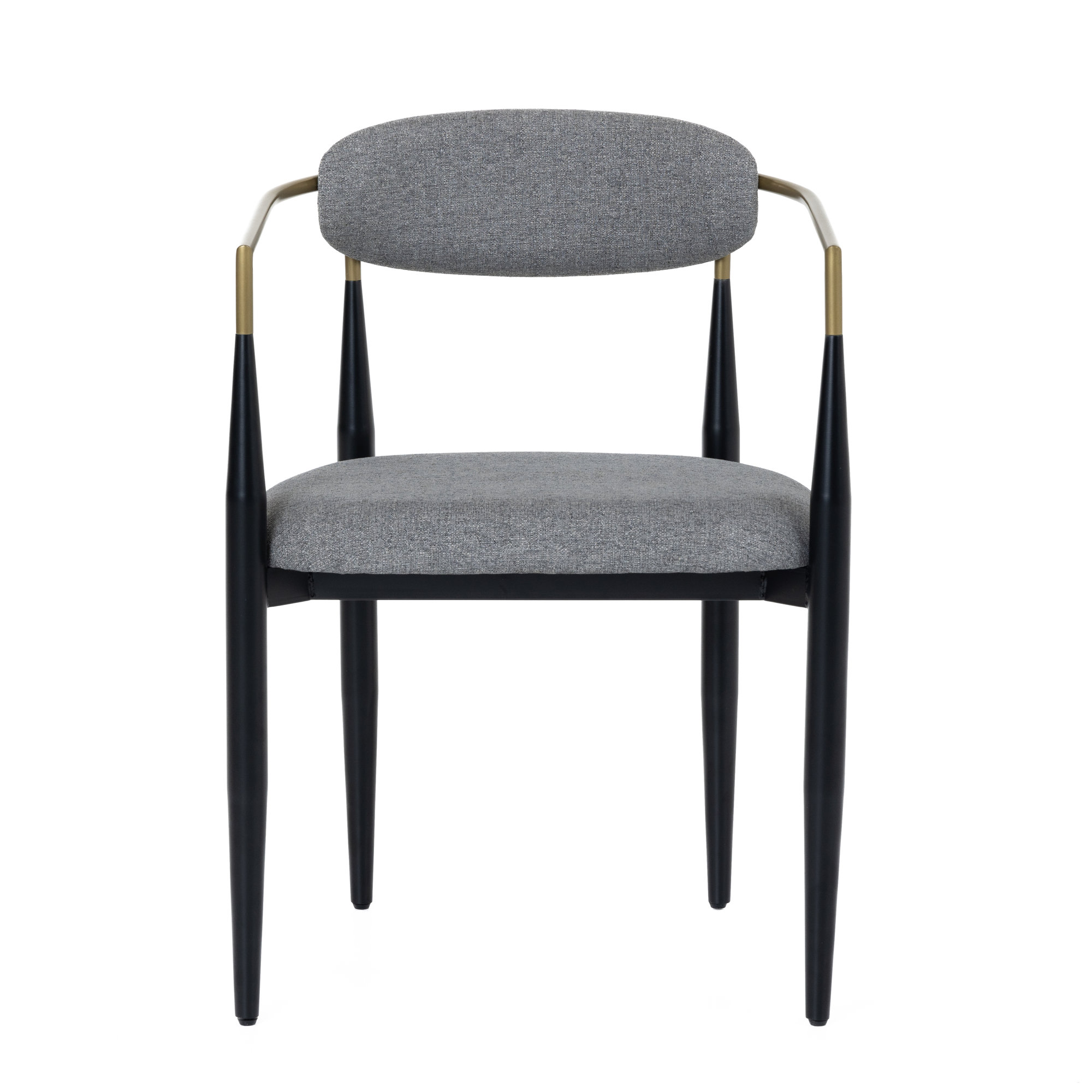 Ayliana Fabric Arm Chair Dining Chair, Medium Gray