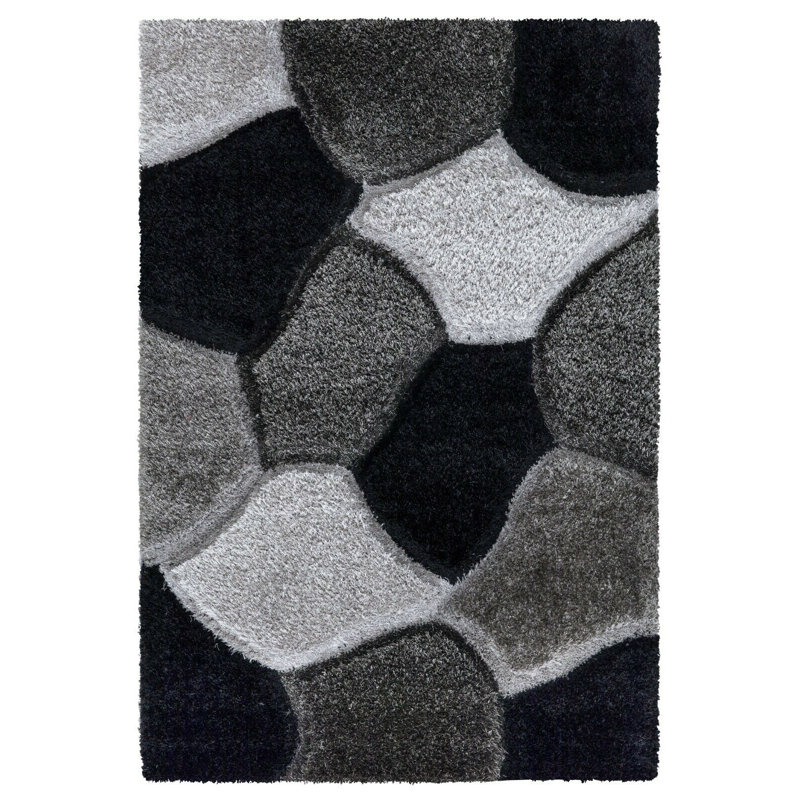 Holleman Geometric Shag Area Rug, Rectangle 60 x 110cm