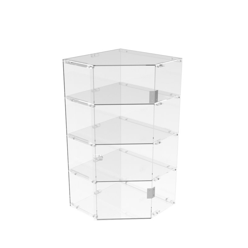 Fixclear Acrylic Candy Bin Partitioned Dry Food Display Spices Container Retail Donut Cookie Bin Ships Knock Down 4 Tier Shelf Display 100826-NEW