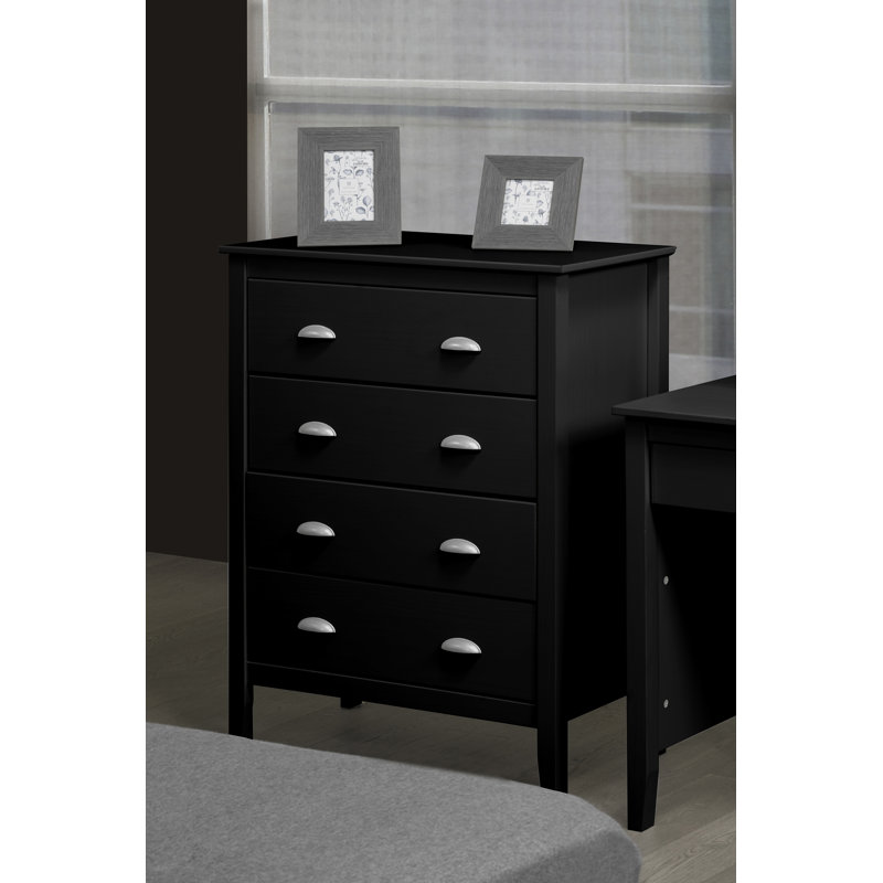 Shenna 30'' W 4 - Drawer Dresser, Black 