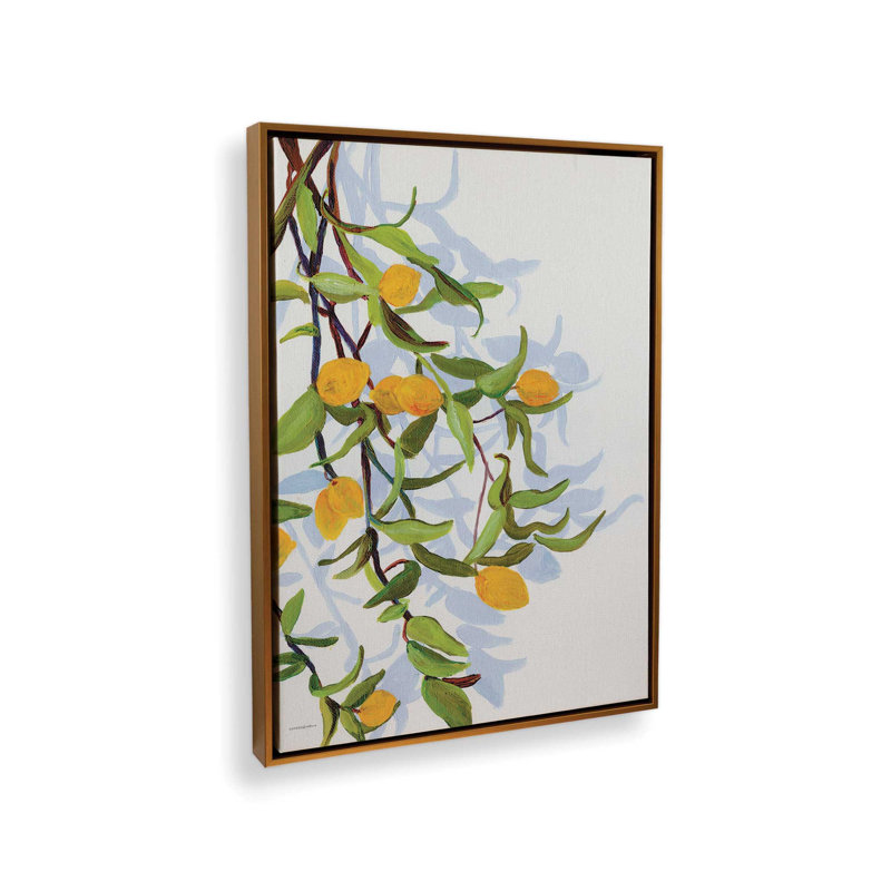 «Gatherings in Summer 1» par Kamdon Kreations, reproduction d'art, L 36 x H 48, Doré, Toile avec cadre