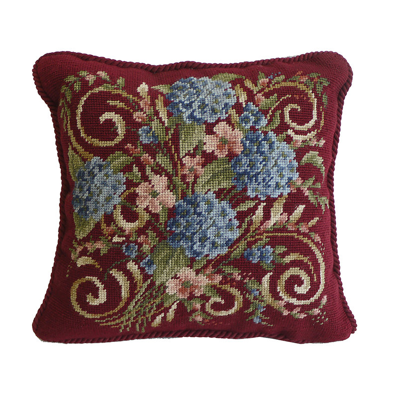 Hydrangea Bouquet Number 1 Needlepoint Pillow