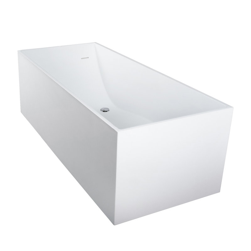 Square Freestanding Solid Surface Bathtub