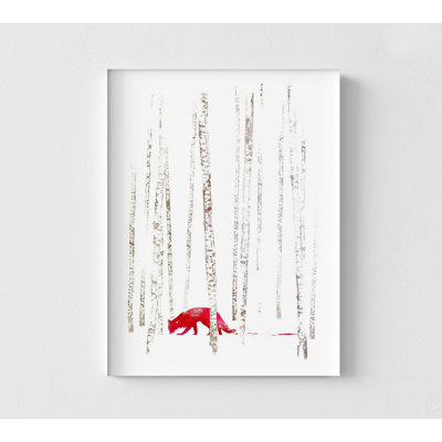 Cute Fox Wall Art, Framed Fox Wall Art, Nordic Fox Wall Art Print, Nature Wall Decor, Nature Wall Decor, Framed Wall Art, Oversized Wall Art