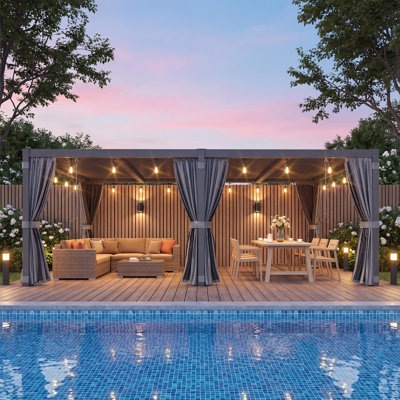 Erommy Outdoor Pergola, Louvered Pergola, Aluminum Pergola for Patio, Backyard, Pool party