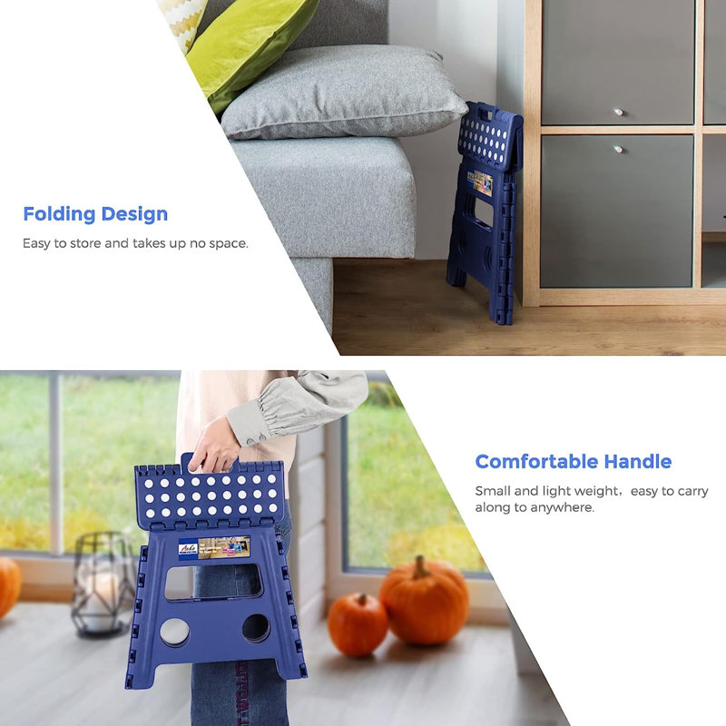 Escabeau pliant pour adultes 13 po Escabeau pliant robuste en plastique pour enfants avec poignée