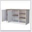 Ash 2-Door Kitchen Island with 3 Open Shelves, Ample Storage, and Modern Aesthetic for Efficient Kitchen Organization.