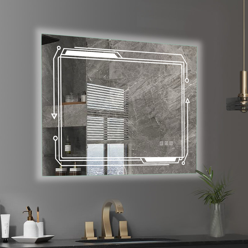 Casanas Glass Rectangle Wall Mirror, 28" x 20"