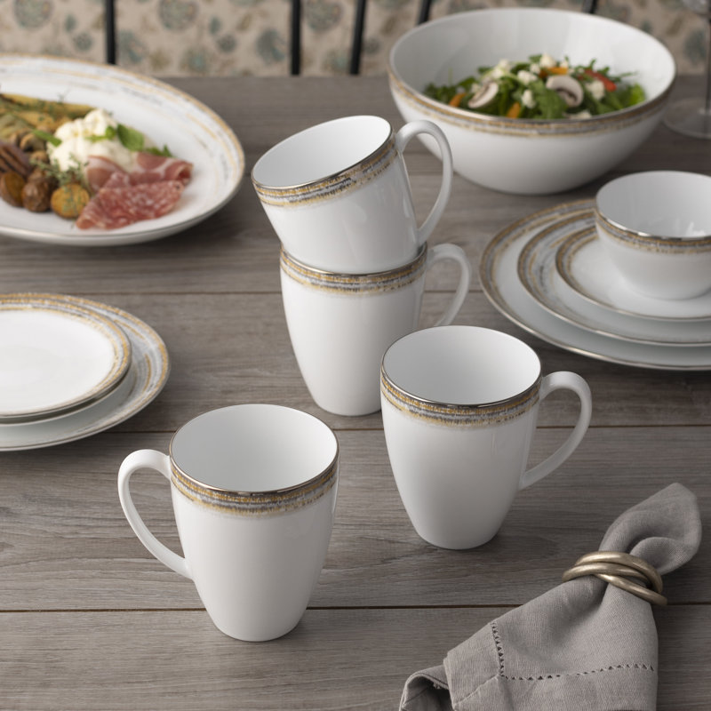Noritake Raylan Set of 4 Mugs, 16 oz.