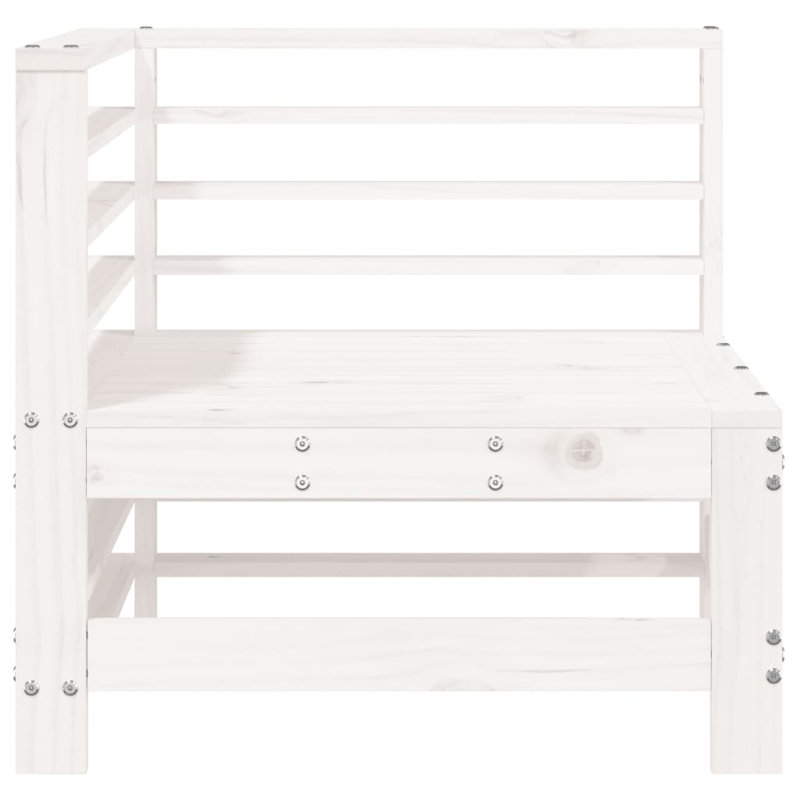 Brayden Studio Garden Corner Sofa Solid Wood Pine, White