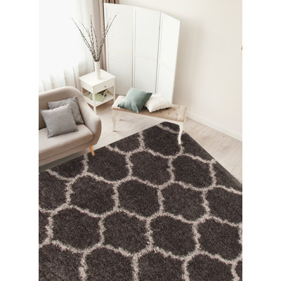 Tapis brun/ivoire treillis Vieira