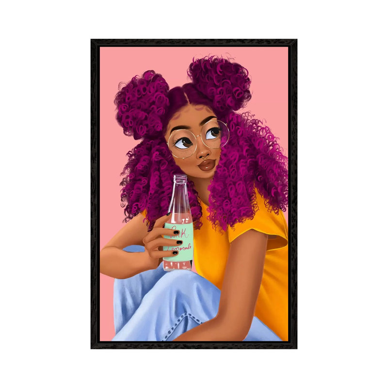 Drink by Princess Karibo - Print on Canvas, Black Framed, 66.04 cm H x 45.72 cm W
