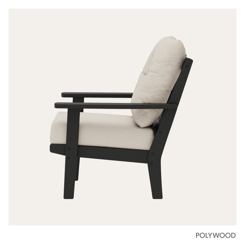 Oxford Deep Seating Chair, Black, Dune Burlap Revolution®